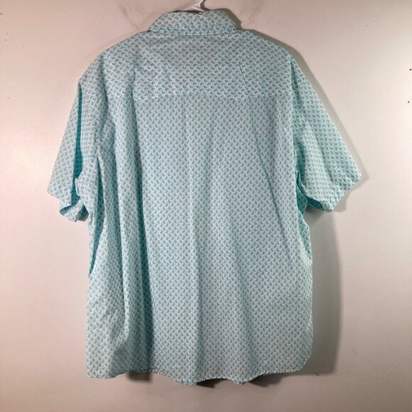 Mens Wrangler Western Pearl Snap Paisley Shirt White Green 2XL - Picture 2 of 7